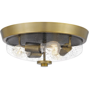 Radius 3 Light 15 inch Aged Brass Flush Mount Ceiling Light