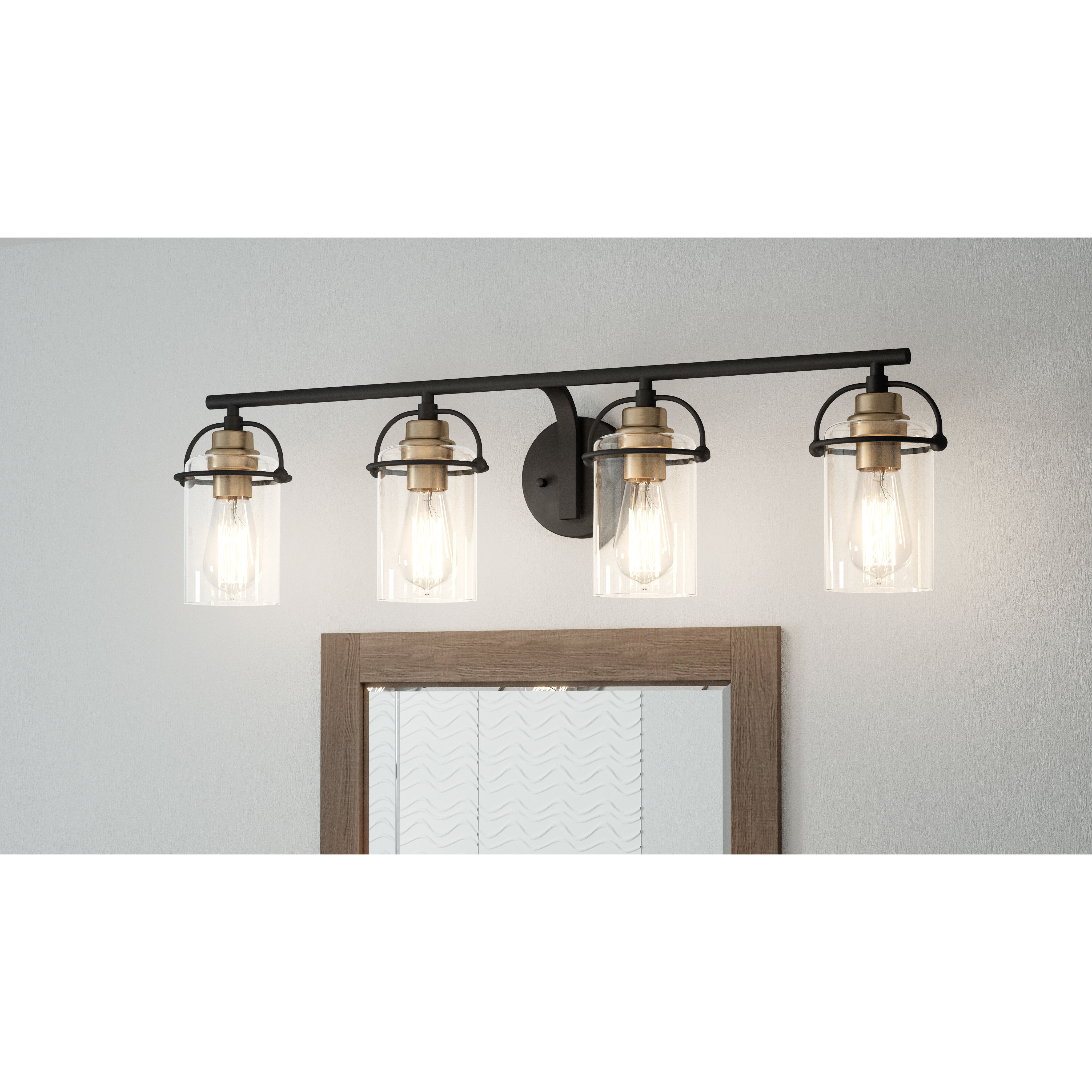 Emerson 4 Light 34 inch Matte Black Bath Light Wall Light, Extra Large