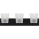 Gray 3 Light 24 inch Matte Black Bath Light Wall Light, Large