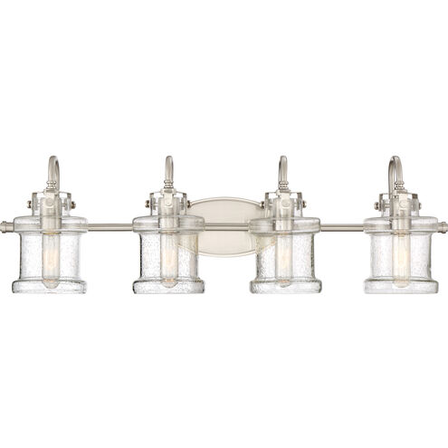 Danbury 4 Light 32 inch Brushed Nickel Bath Light Wall Light