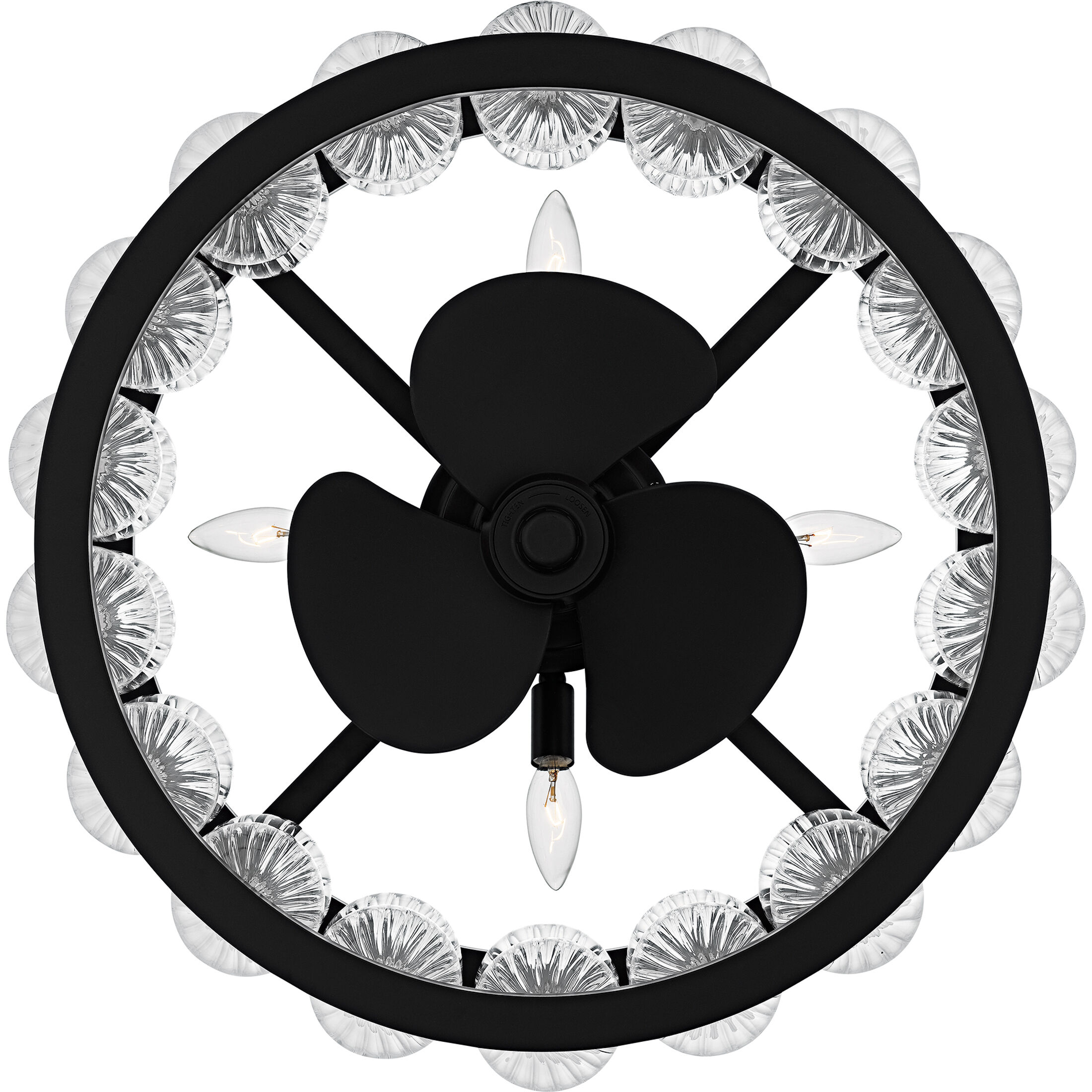 Terrarock 23 inch Matte Black with Black Matte Blades Fandelier