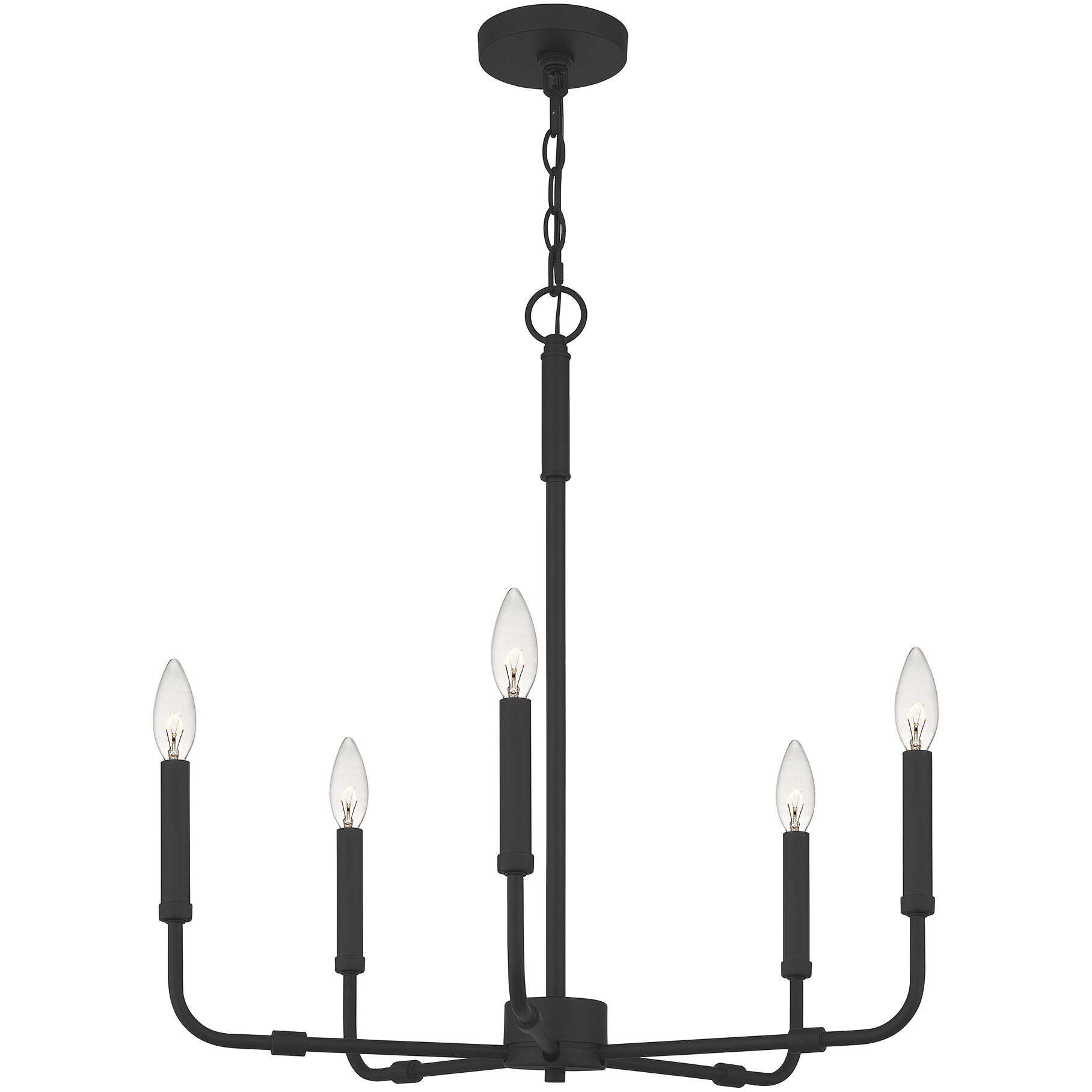 Abner 5 Light 24 inch Matte Black Chandelier Ceiling Light