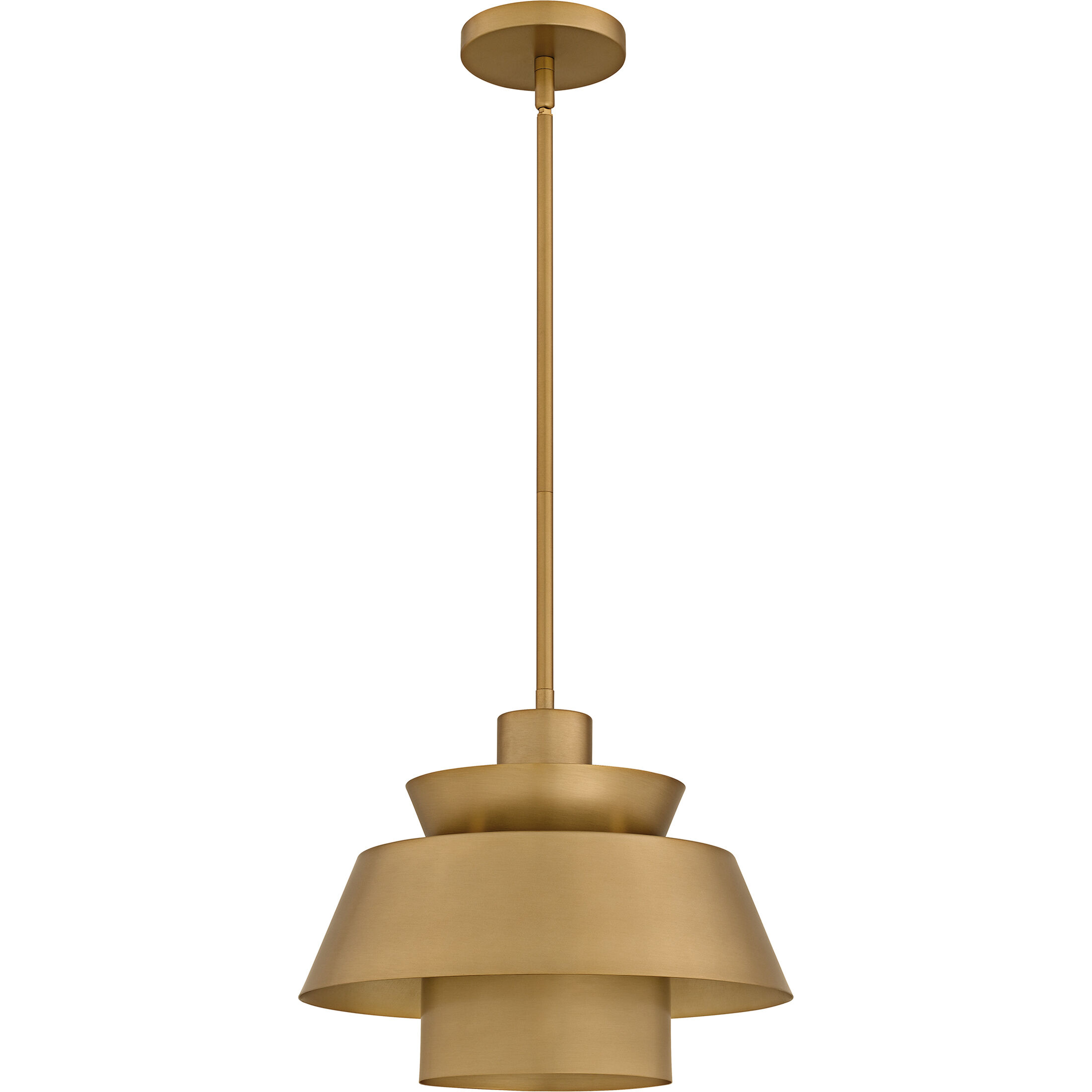 Lumi 1 Light 14 inch Brushed Weathered Brass Pendant Ceiling Light