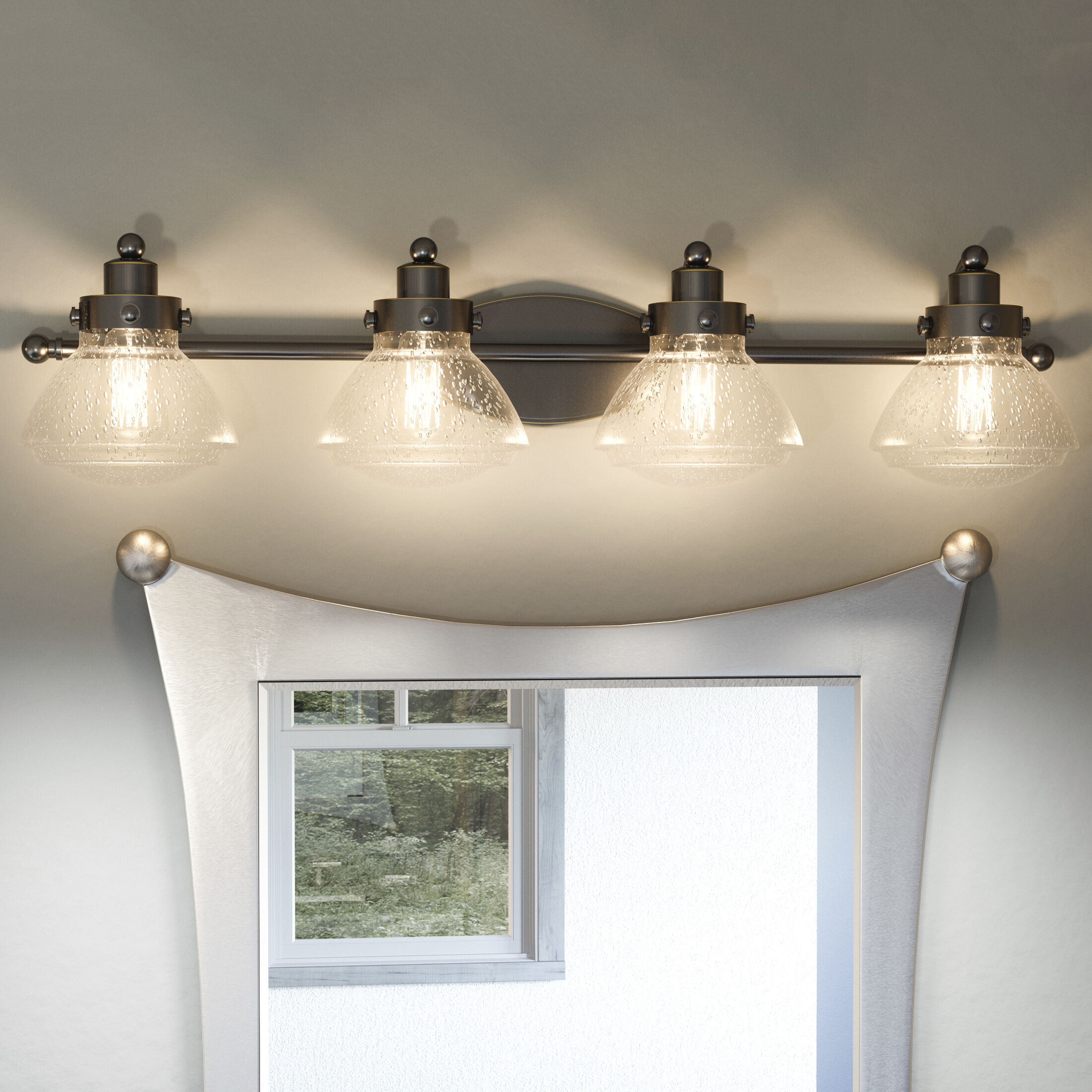 Scholar 4 Light 33.75 inch Palladian Bronze Bath Light Wall Light