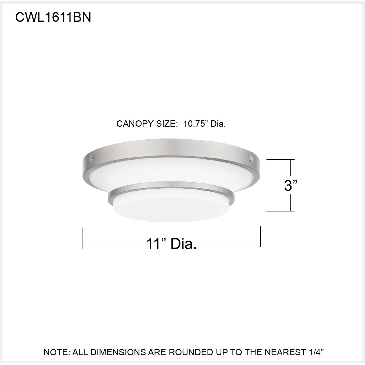 Cromwell 11 inch Brushed Nickel Flush Mount Ceiling Light