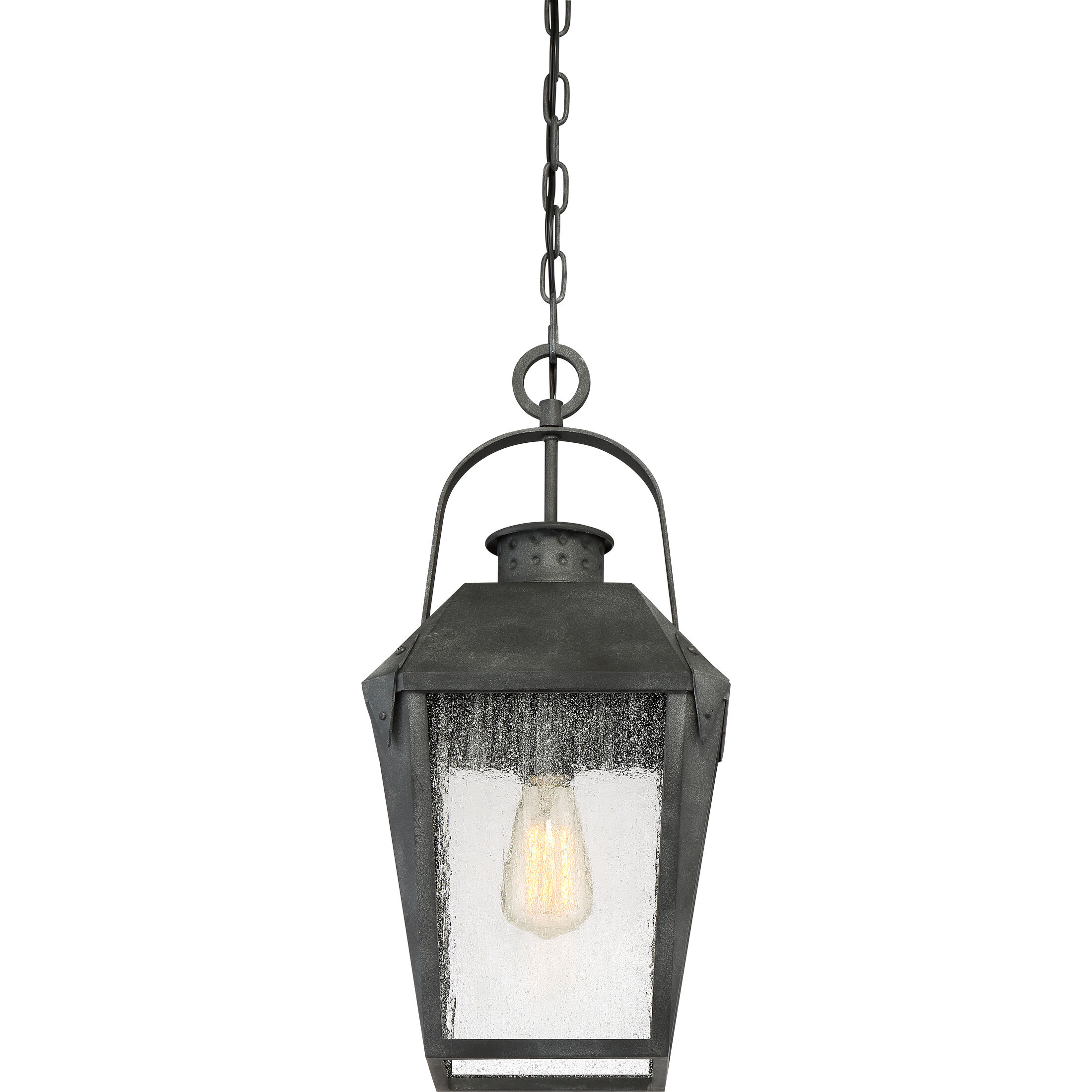 Carriage 1 Light 10 inch Mottled Black Outdoor Hanging Lantern