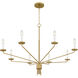 Alexander 8 Light 40 inch Brushed Gold Chandelier Ceiling Light