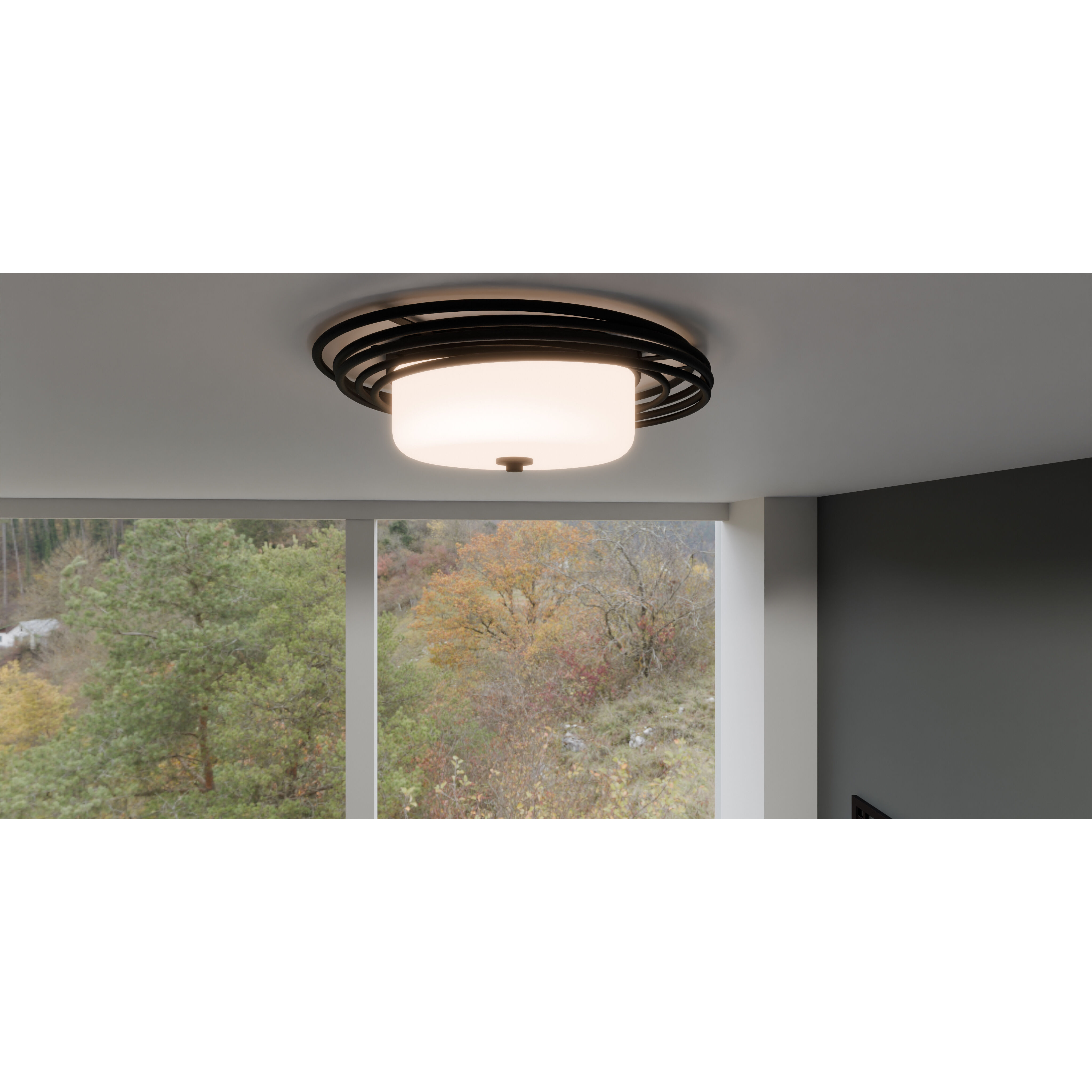 Calliope 2 Light 20.5 inch Matte Black Flush Mount Ceiling Light