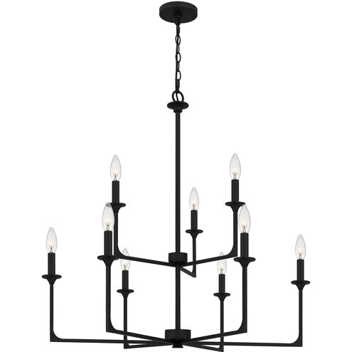 Prescott 9 Light 32 inch Matte Black Chandelier Ceiling Light