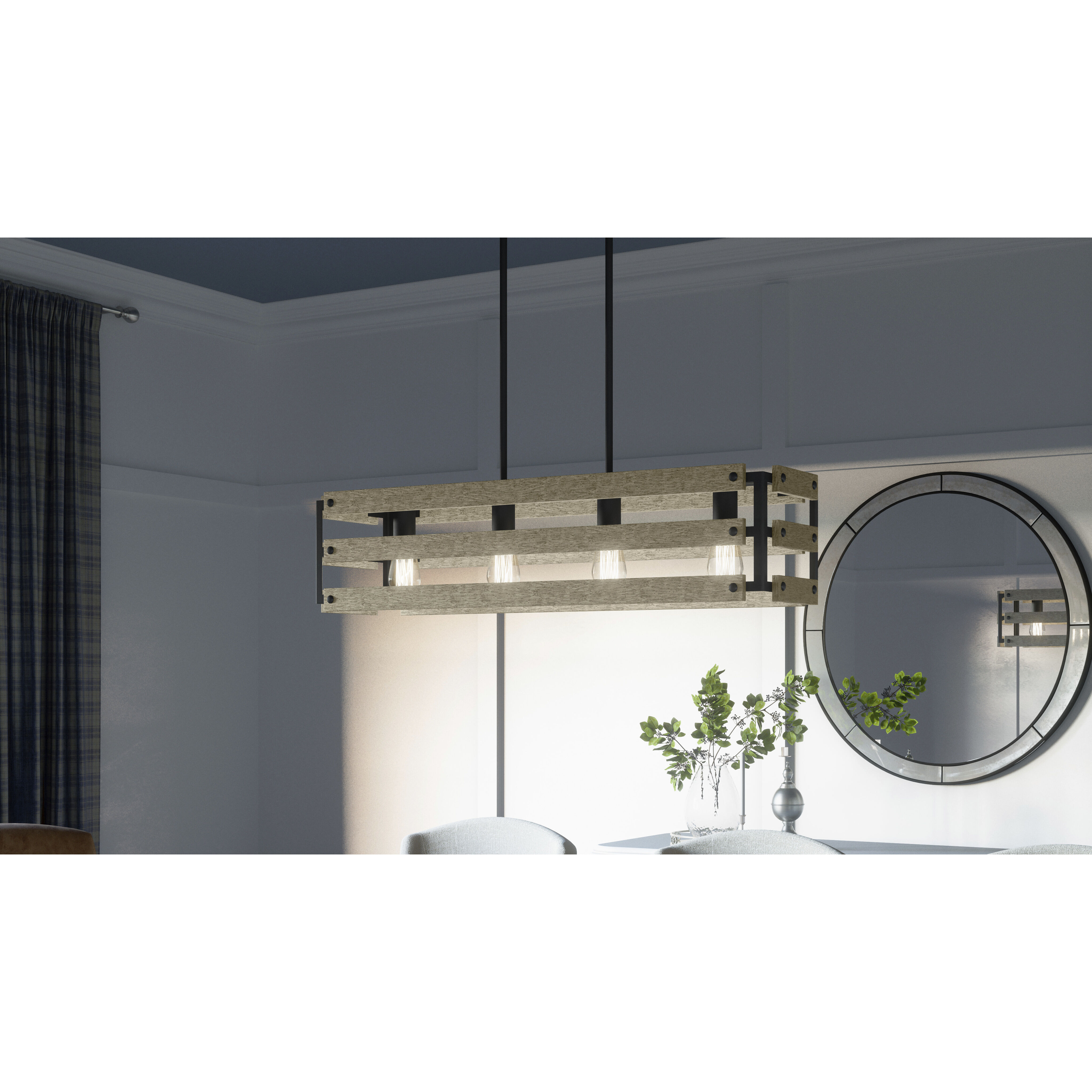 Ashburn 4 Light 34 inch Earth Black Island Light Ceiling Light