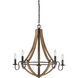 Shire 5 Light 27 inch Rustic Black Chandelier Ceiling Light
