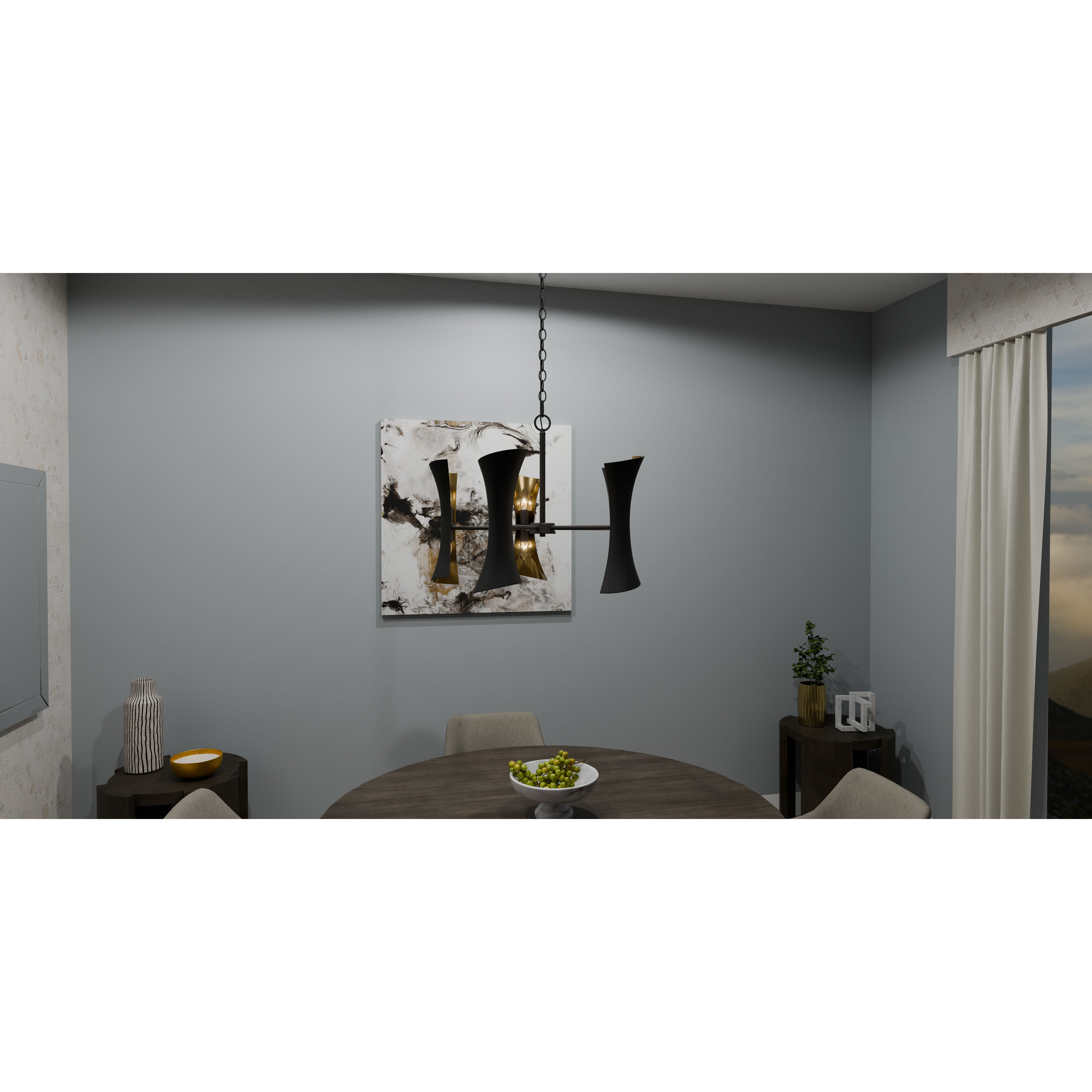 Myla 10 Light 27.25 inch Matte Black Chandelier Ceiling Light