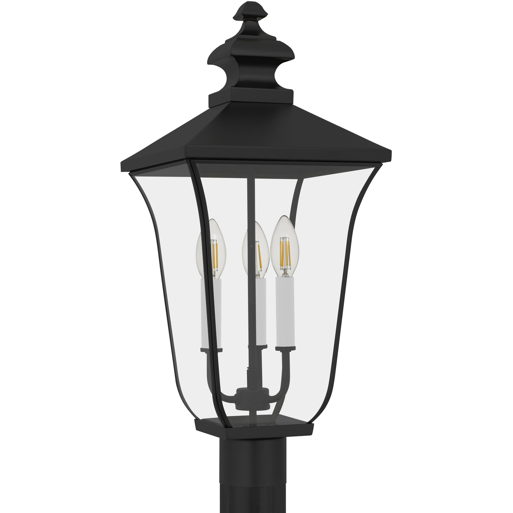 Farley 3 Light 22.75 inch Matte Black Outdoor Post Lantern