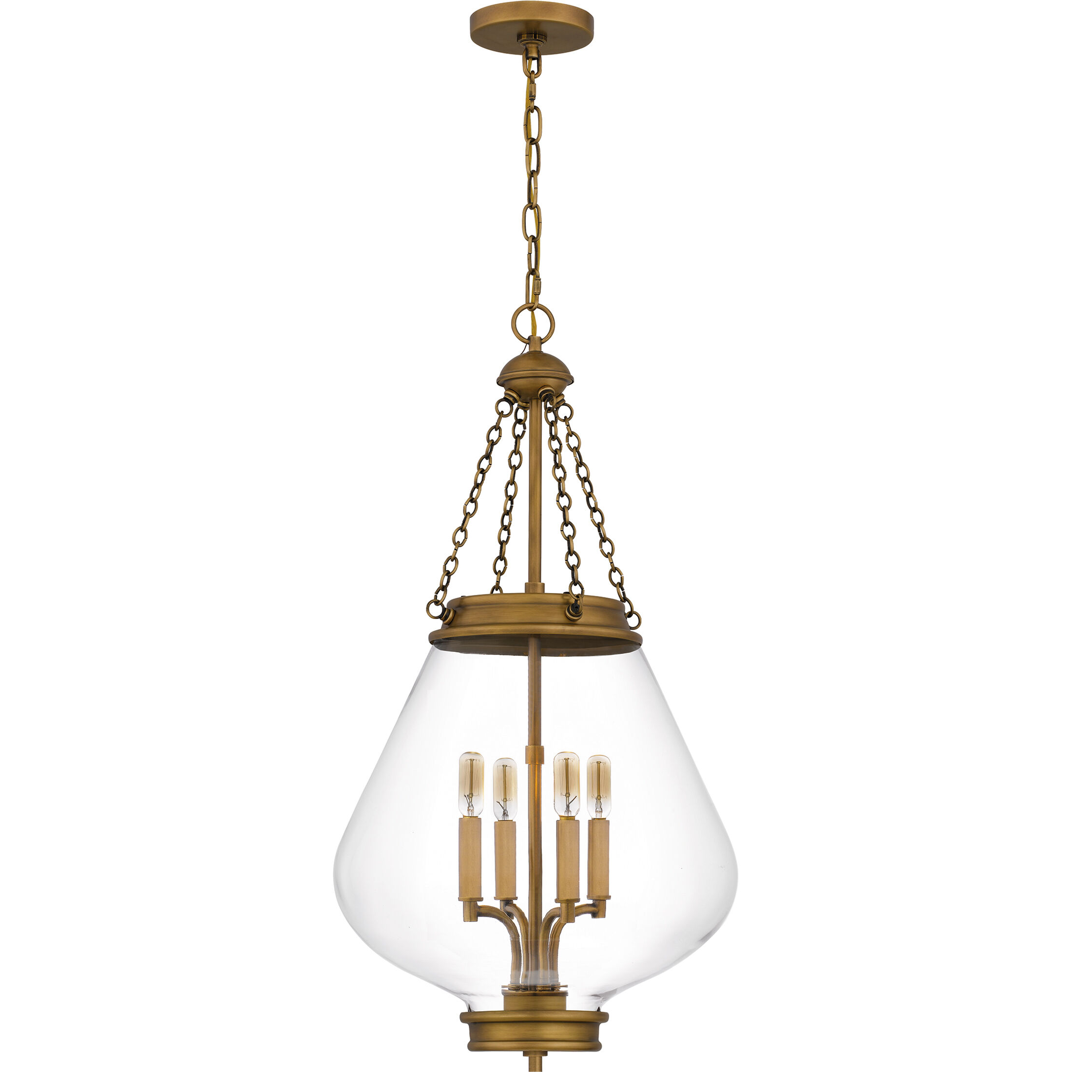 Wallace 4 Light 16 inch Weathered Brass Pendant Ceiling Light