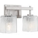 Brenthouse 2 Light 13.5 inch Brushed Nickel Bath Light Wall Light, Medium