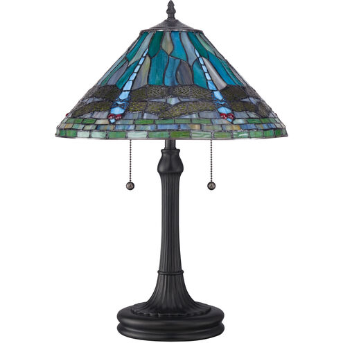 Tiffany 24 inch 75 watt Vintage Bronze Table Lamp Portable Light, Naturals