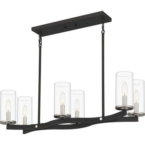 Daverty 6 Light 32 inch Mottled Black Island Light Ceiling Light