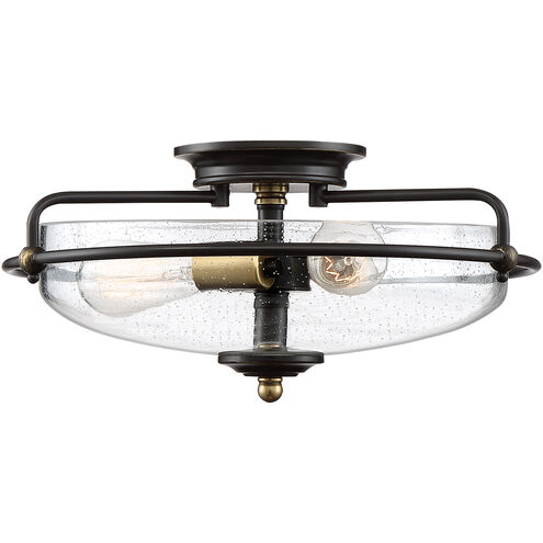 Griffin 3 Light 17 inch Palladian Bronze Flush Mount Ceiling Light, Large