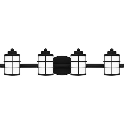 Hazlett 4 Light 31 inch Matte Black Bath Light Wall Light