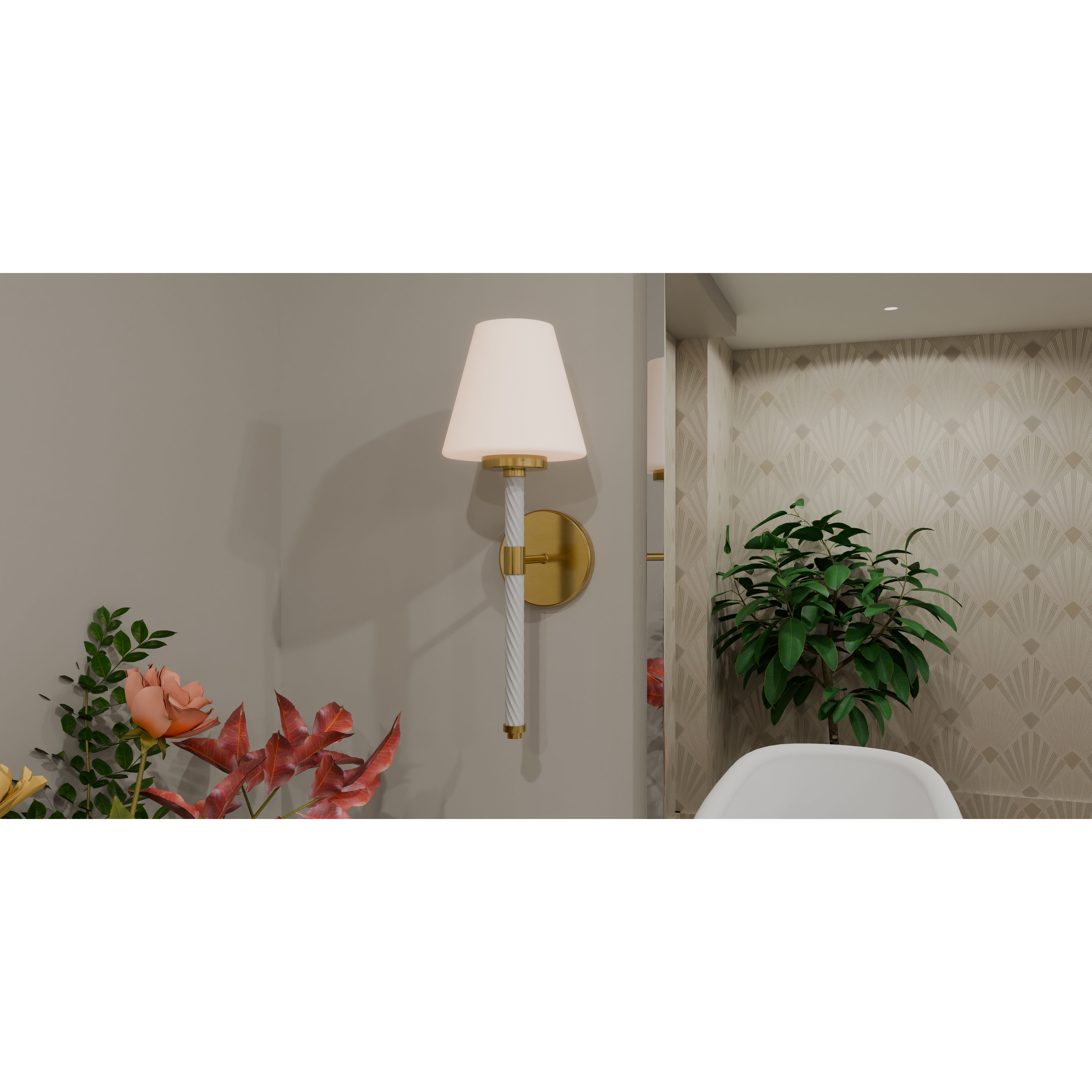 Andrea 1 Light 6.5 inch Brushed Gold Wall Sconce Wall Light, Small