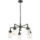 Squire 5 Light 26 inch Rustic Black Chandelier Ceiling Light