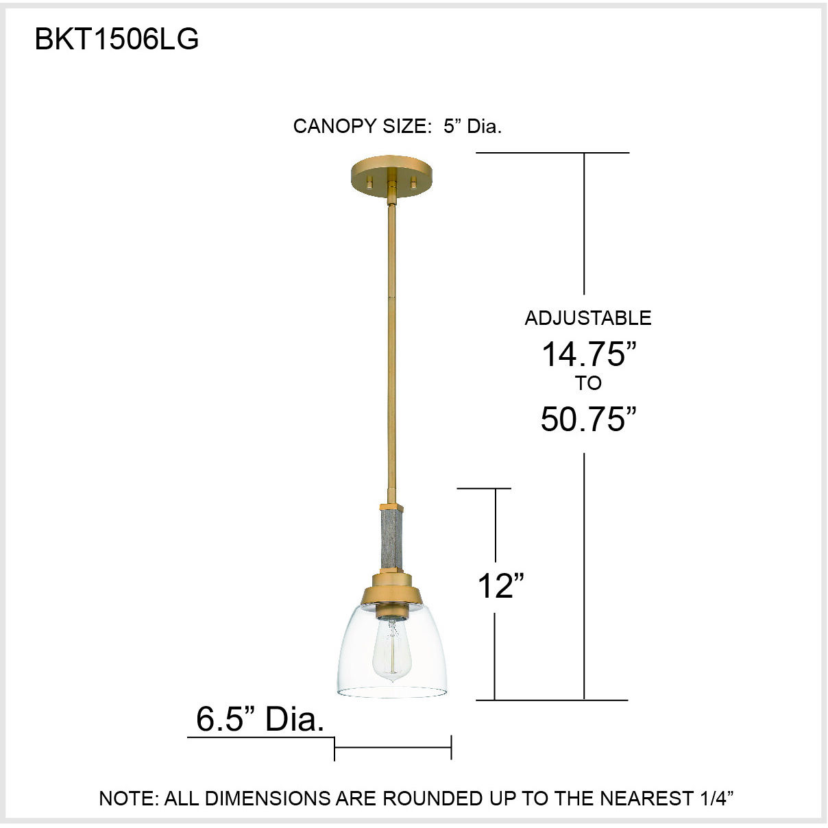 Quoizel BKT1506LG Burkett 1 Light 7 inch Light Gold Mini