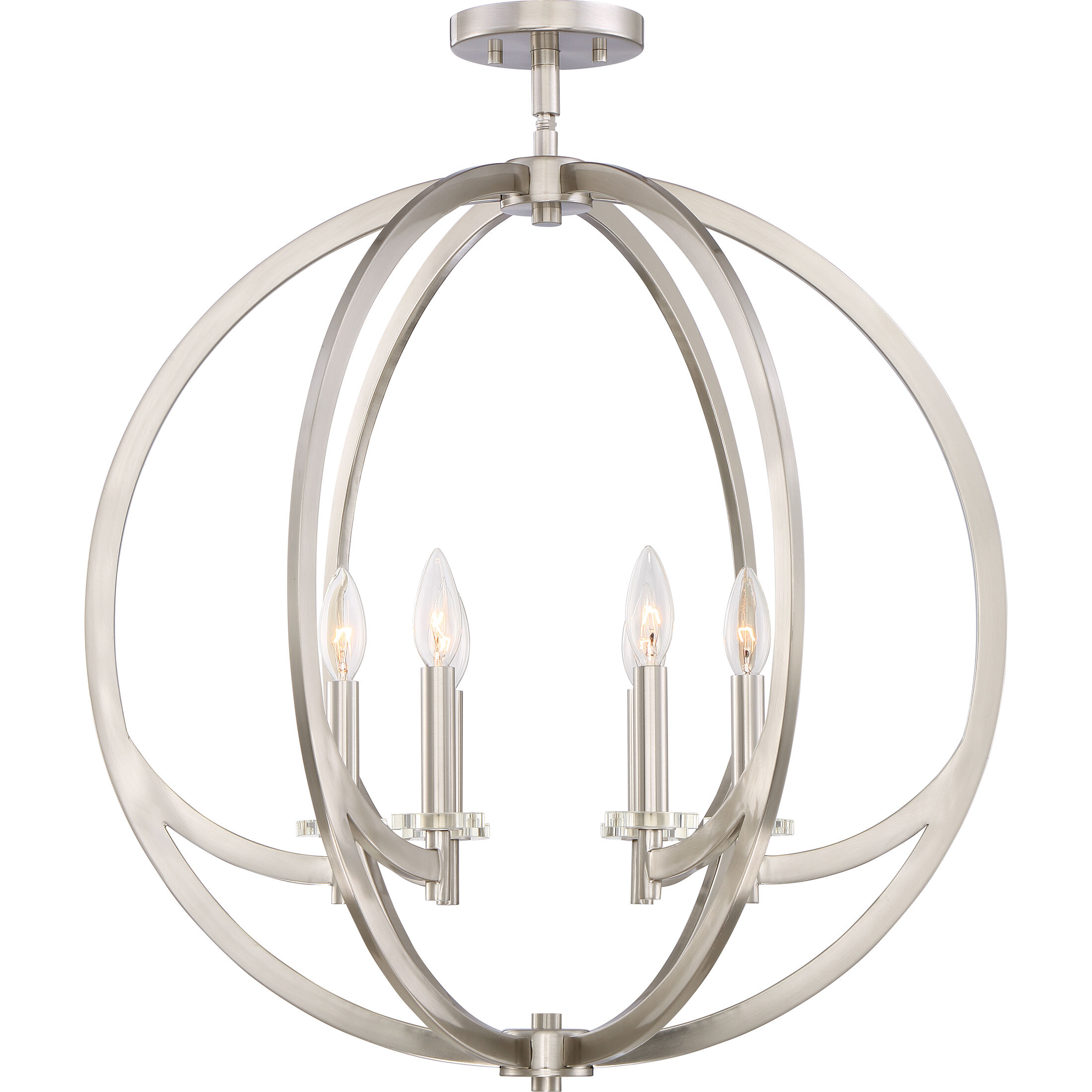 Orion 6 Light 24 inch Brushed Nickel Foyer Pendant Ceiling Light