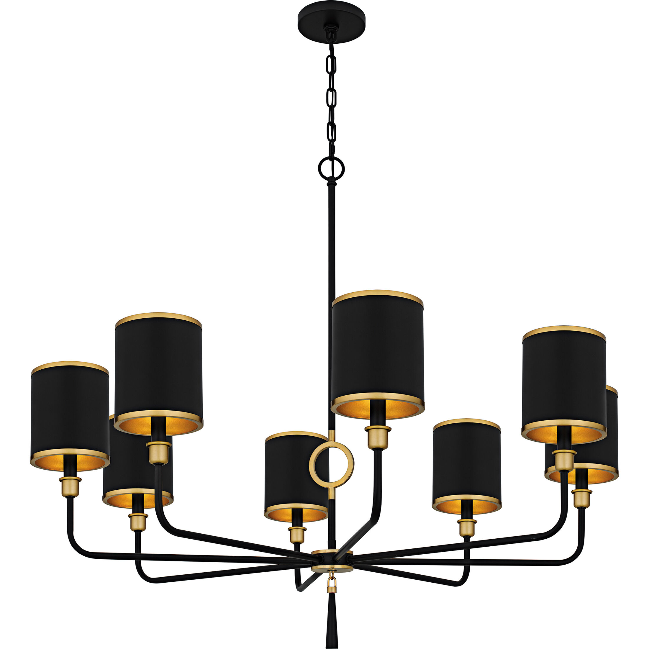 Lockery 8 Light 40 inch Matte Black Chandelier Ceiling Light