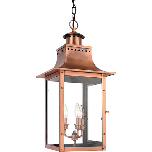 Chalmers 3 Light 12 inch Aged Copper Mini Pendant Ceiling Light, Small