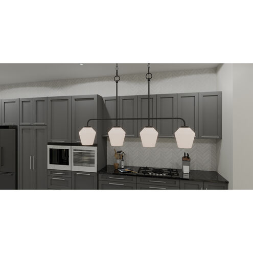 Nielson 4 Light 36 inch Matte Black Island Light Ceiling Light, Medium