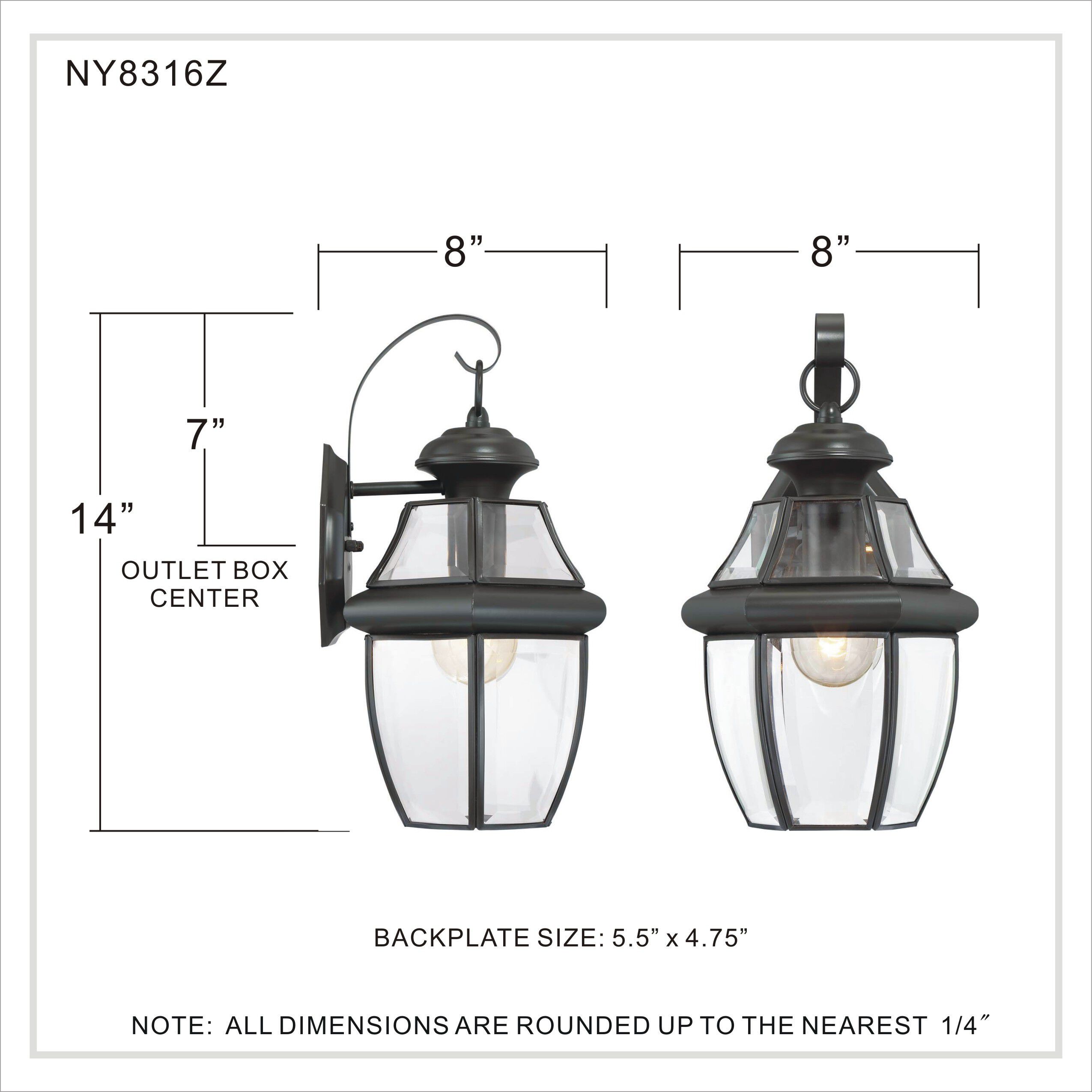 Newbury 1 Light 14 inch Medici Bronze Outdoor Wall Lantern