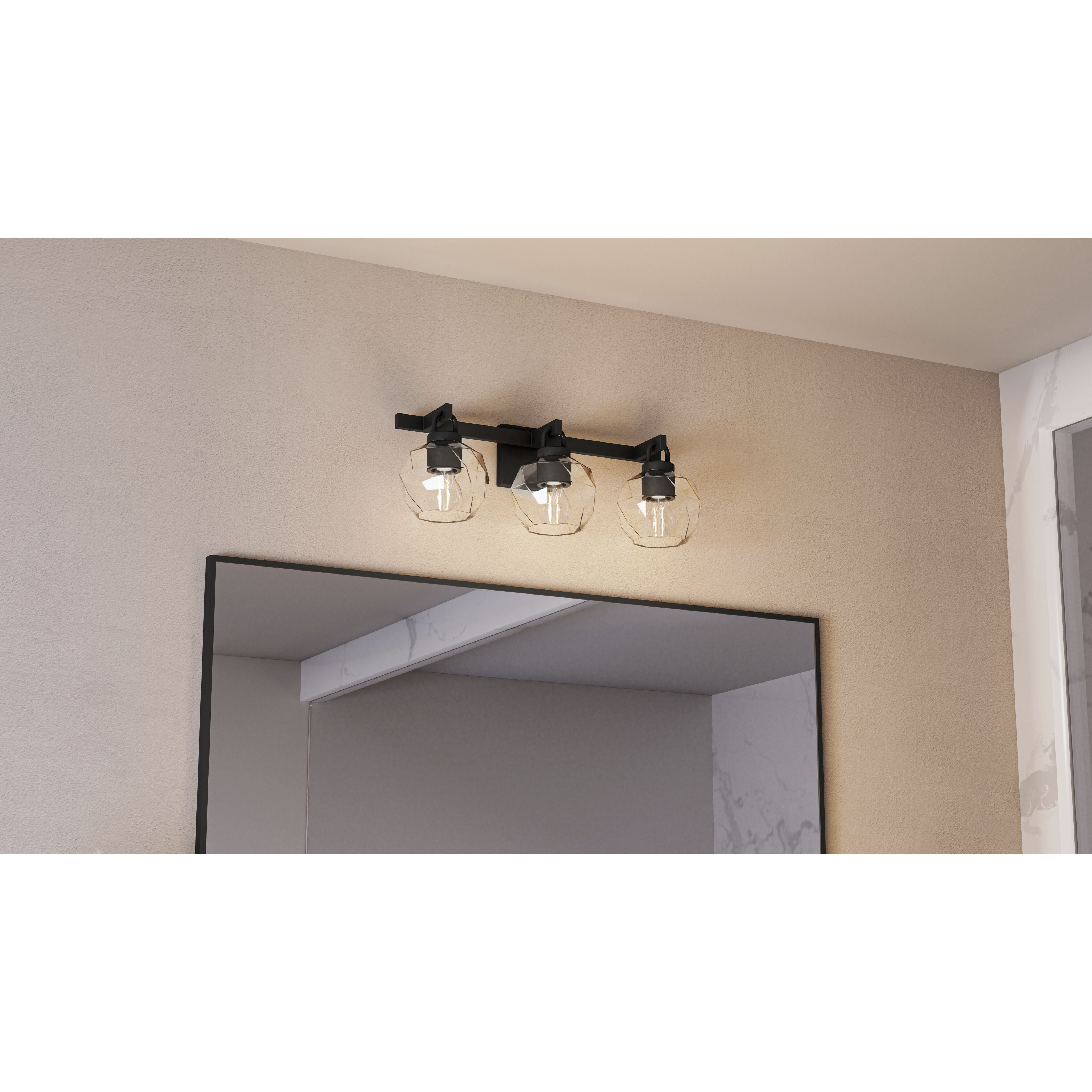 Celina 3 Light 24 inch Matte Black Bath Light Wall Light, Large