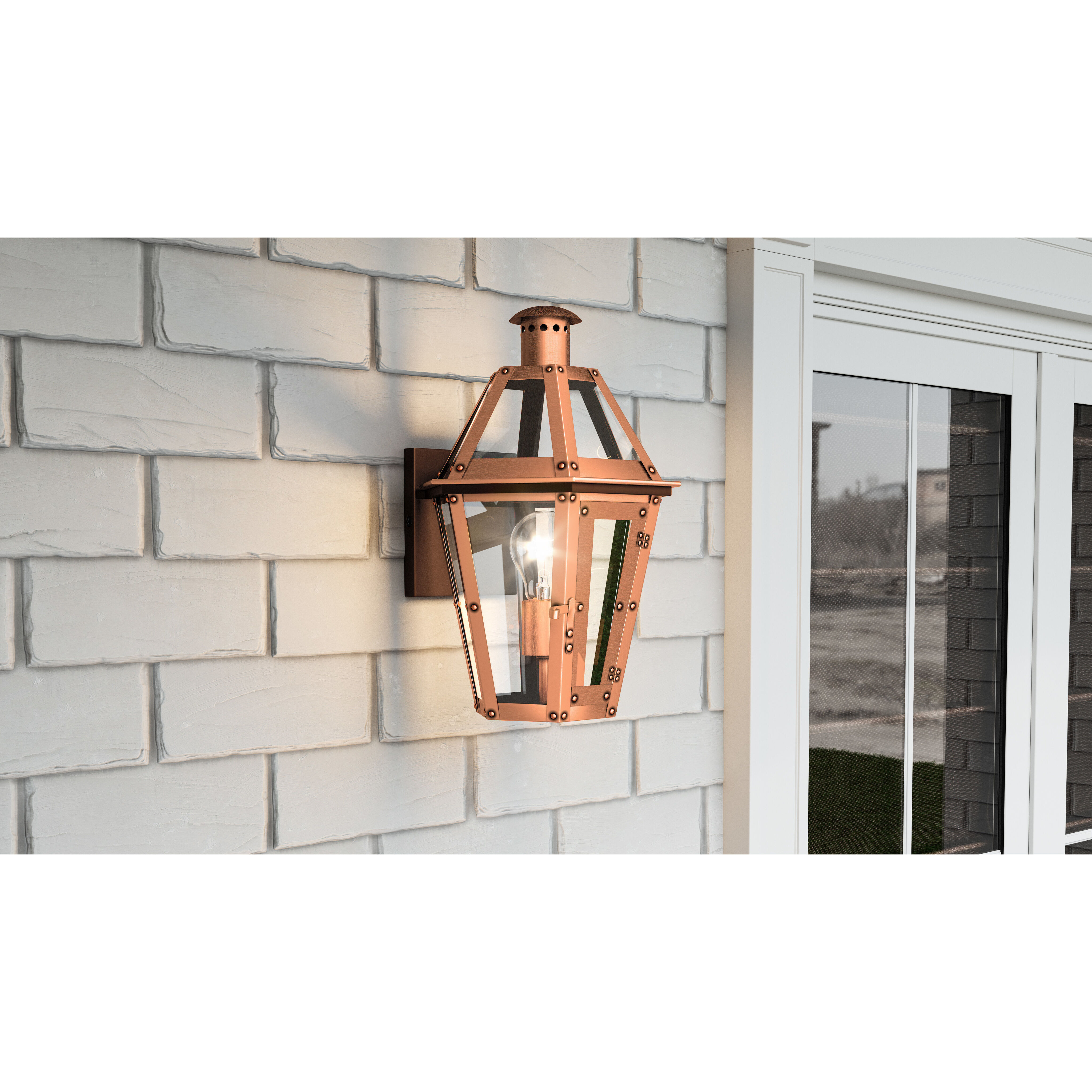 Quoizel BURD8411AC Burdett 1 Light 16 inch Aged Copper Outdoor Wall Lantern