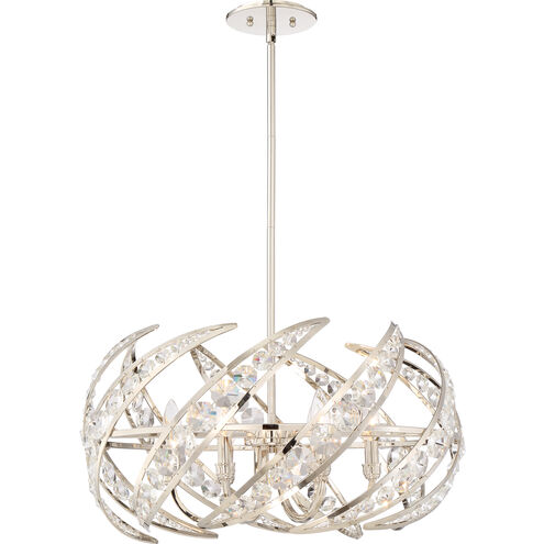 Crescent 6 Light 25 inch Polished Nickel Pendant Ceiling Light