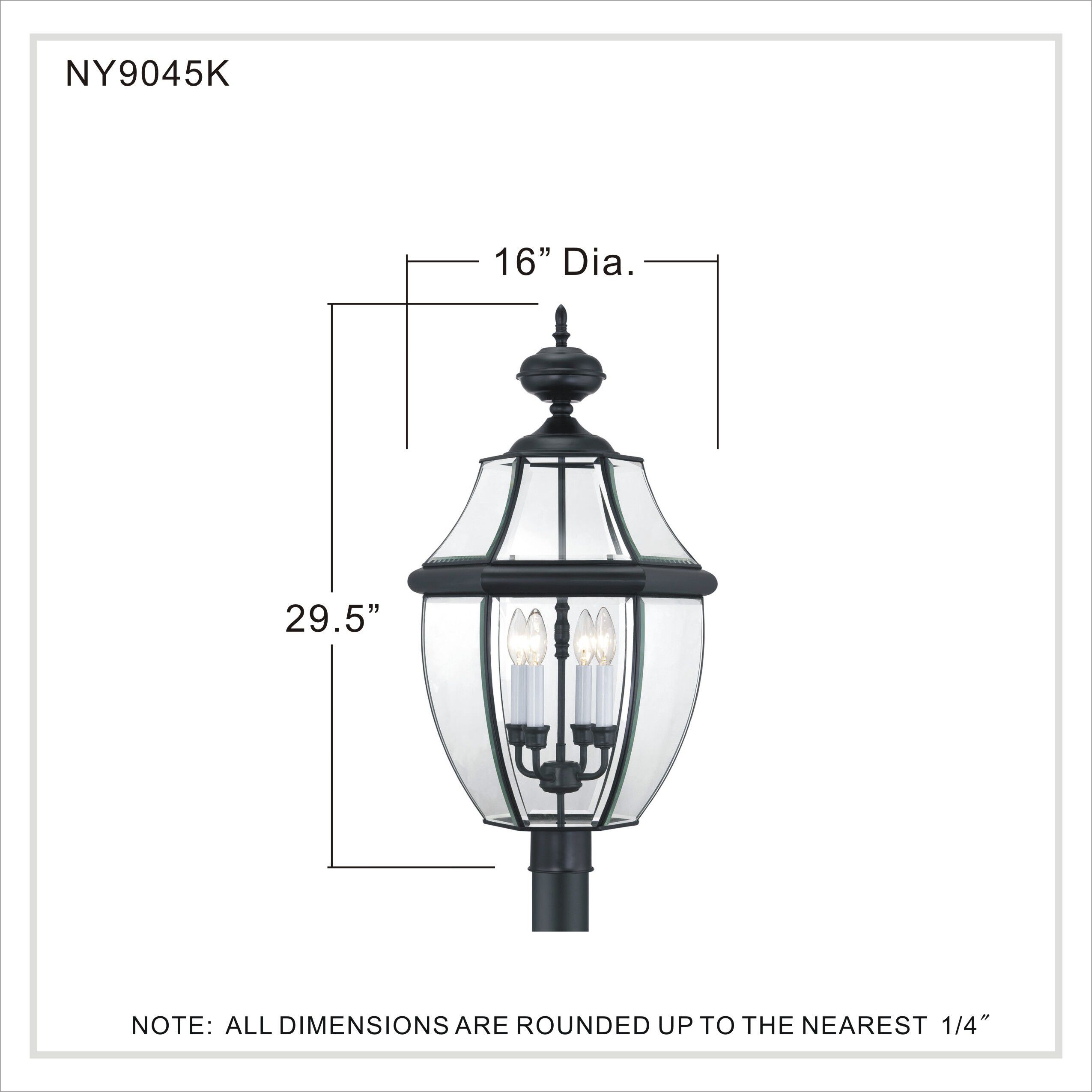 Quoizel Lighting Newbury 4 Light Outdoor Post Lantern in Mystic