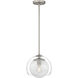 Eslinger 1 Light 10 inch Brushed Nickel Mini Pendant Ceiling Light, Small