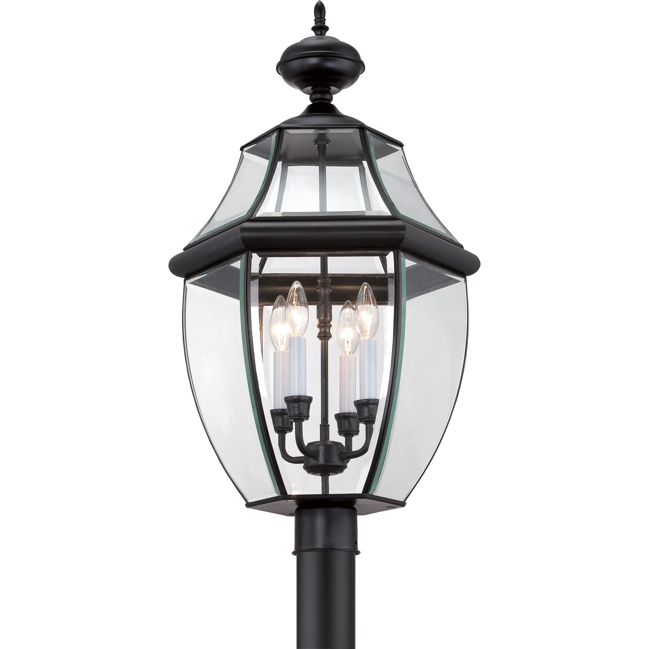 Newbury 4 Light 30 inch Mystic Black Outdoor Post Lantern