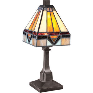 Tiffany 12 inch 25 watt Vintage Bronze Table Lamp Portable Light, Naturals 