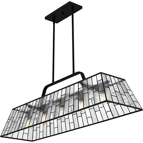 Rainier 5 Light 48 inch Matte Black Linear Chandelier Ceiling Light, Large