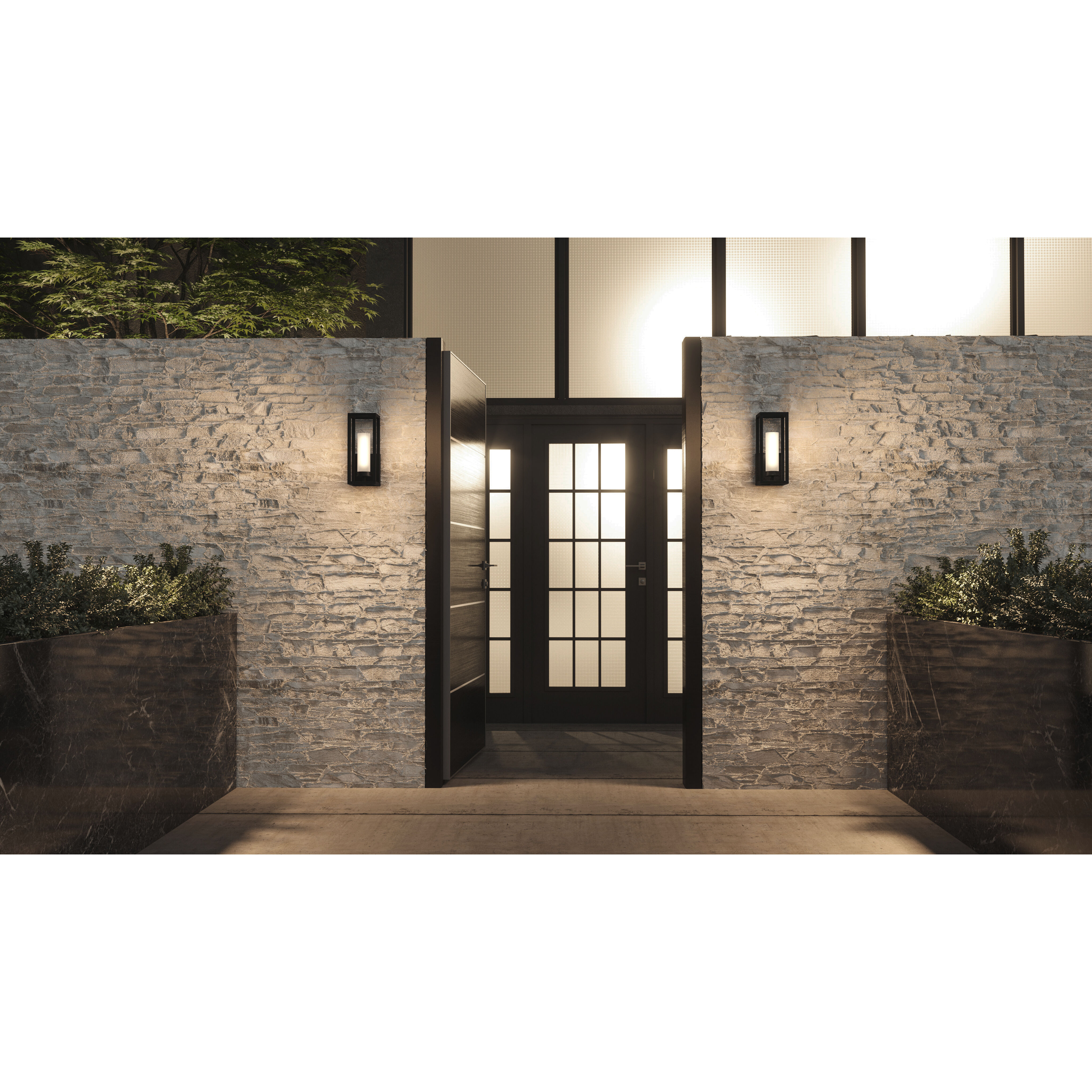 Neville 1 Light 5 inch Matte Black Outdoor Lantern