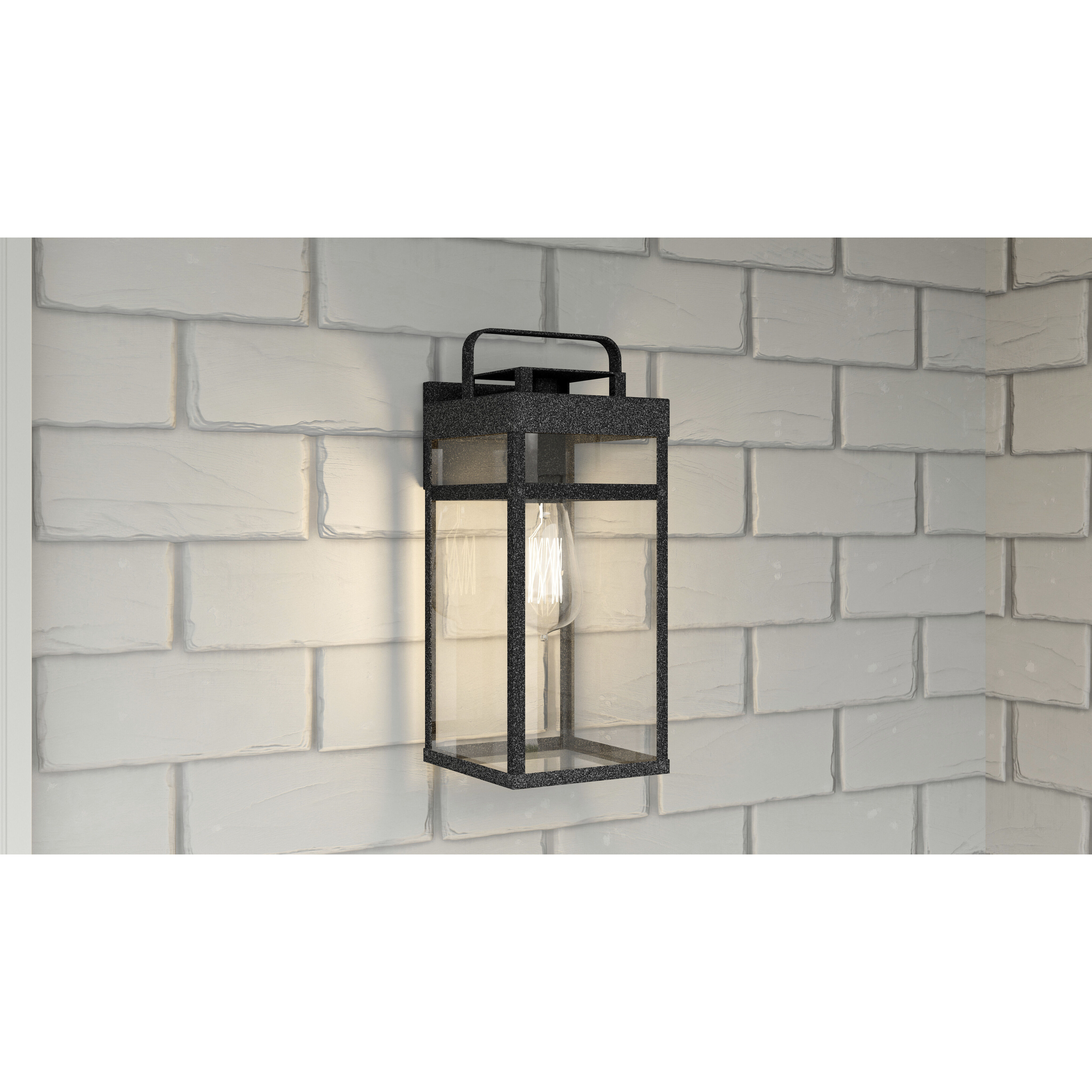 Keaton 1 Light 14 inch Mottled Black Outdoor Wall Lantern, Small
