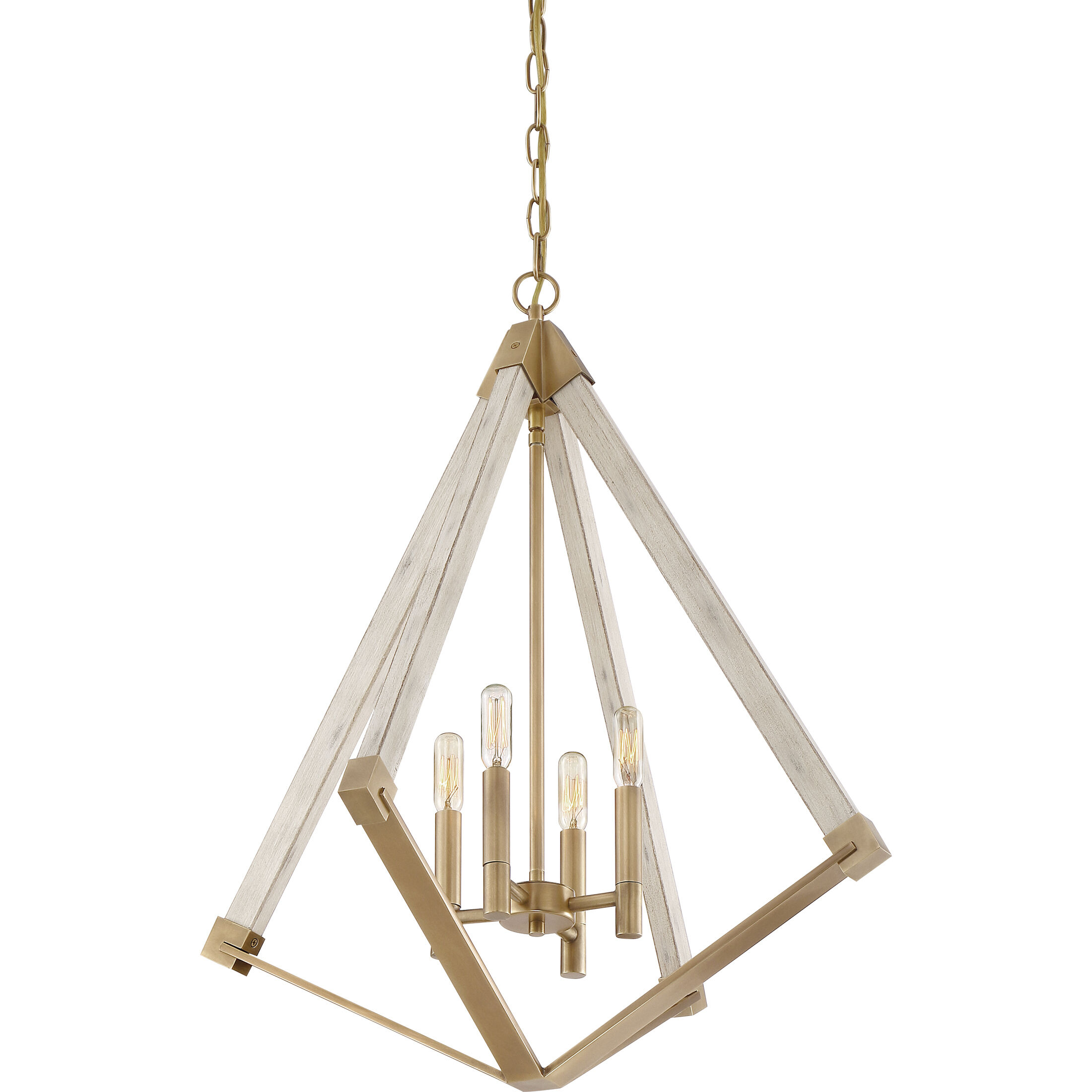 Viewpoint 4 Light 24 inch Weathered Brass Foyer Chandelier Ceiling Light