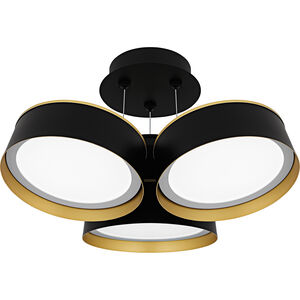 Byrnes LED 19 inch Matte Black Semi-Flush Mount Ceiling Light, Large