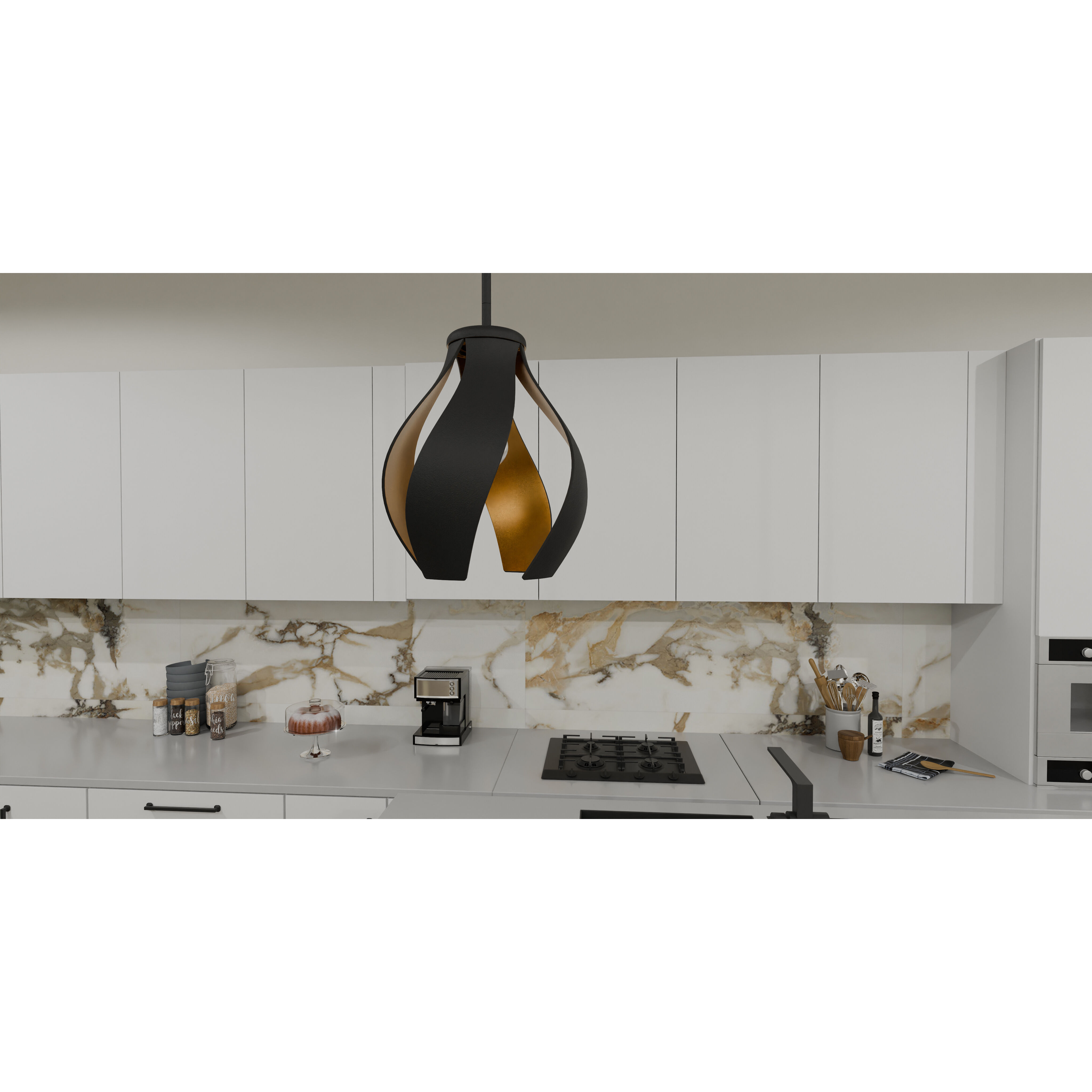 Kiko 1 Light 11 inch Matte Black Pendant Ceiling Light