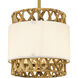 Kate 1 Light 10 inch Brushed Gold Mini Pendant Ceiling Light, Small