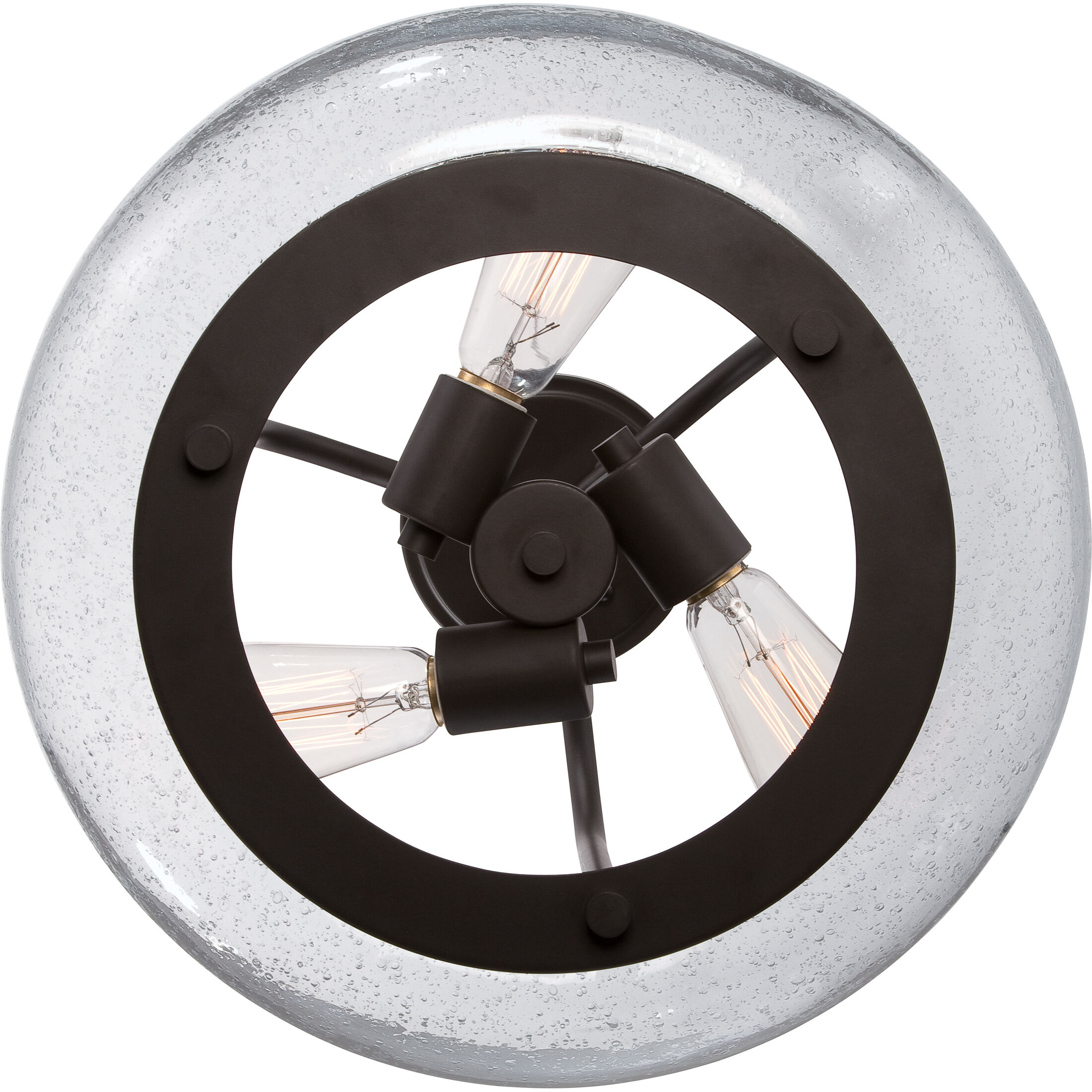 Trilogy 3 Light 16 inch Old Bronze Semi-Flush Mount Ceiling Light