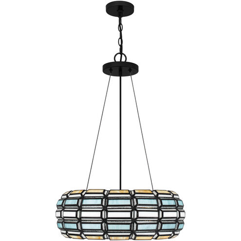 Shanghai 3 Light 20 inch Matte Black Pendant Ceiling Light
