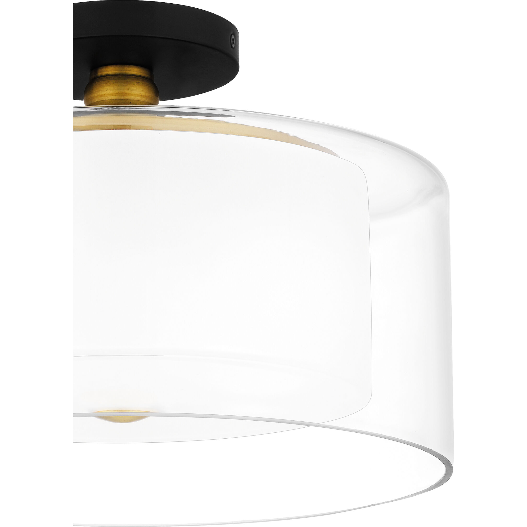 Rowland 2 Light 14 inch Matte Black Semi-Flush Mount Ceiling Light