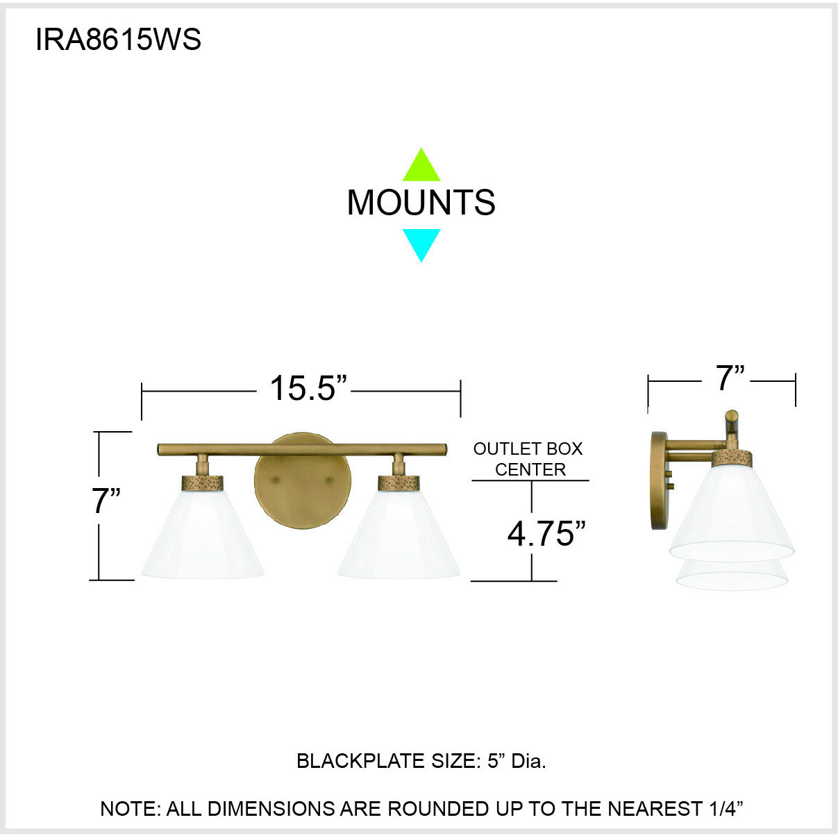 Ira 2 Light 16 inch Weathered Brass Bath Light Wall Light