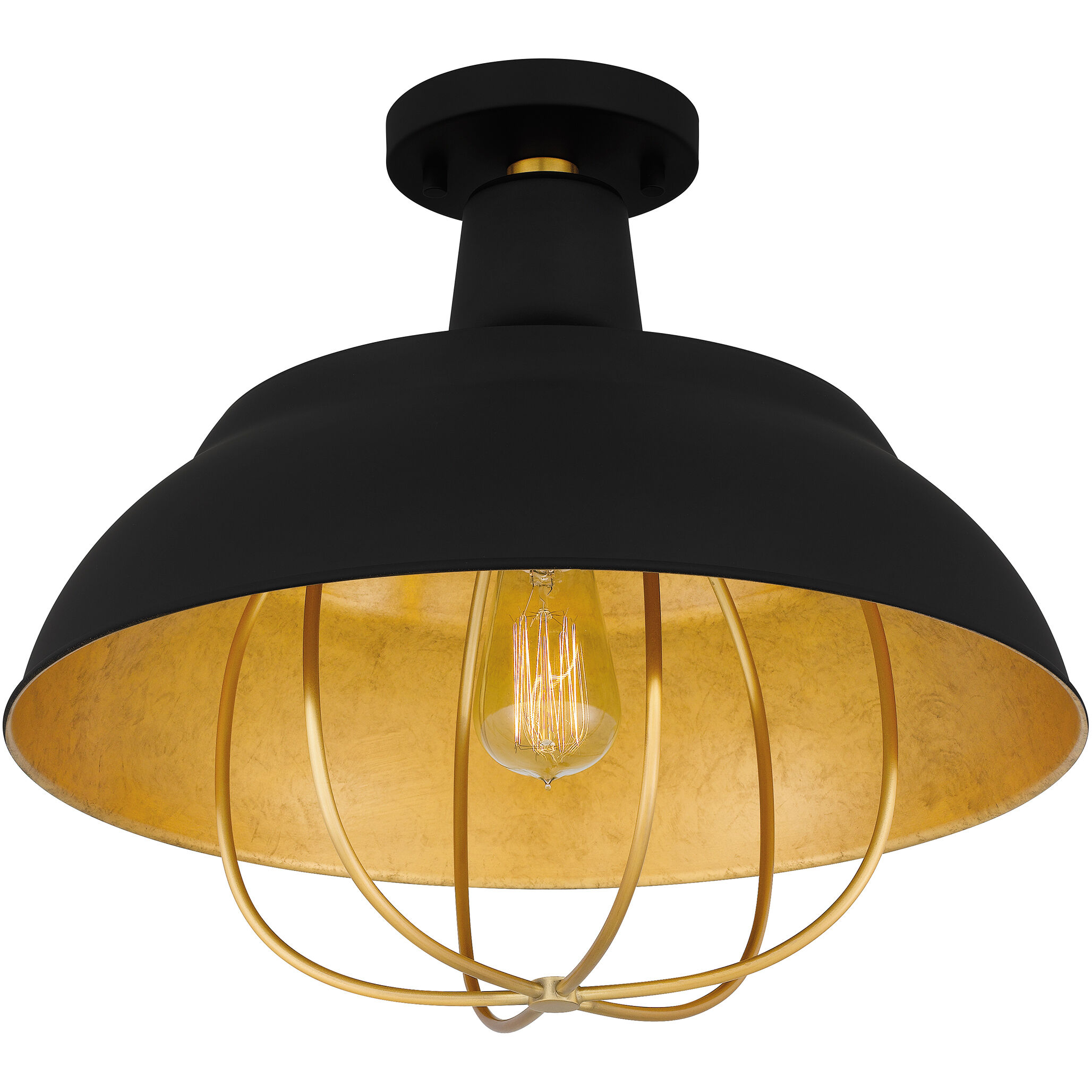 Darmody 1 Light 17 inch Matte Black Semi-Flush Mount Ceiling Light